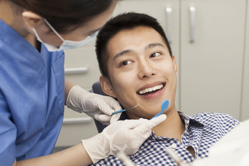 dental patient undergoing procedure