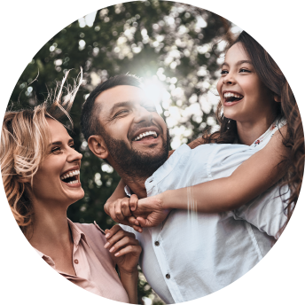 family dental smiling three family outside